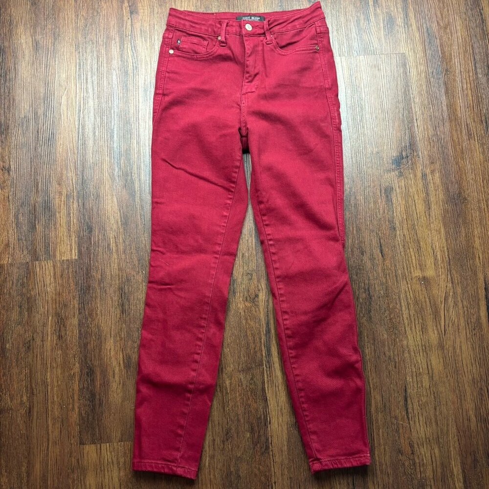 Judy Blue Skinny Jeans Garment Died Red Women’s Size 5/27